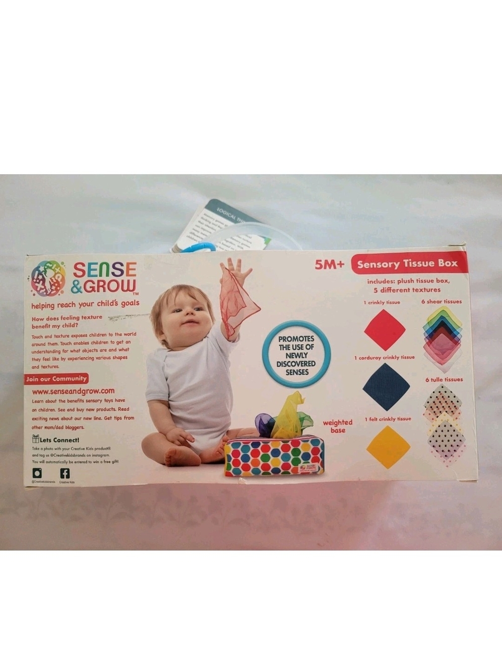 Sense & Grow Sensory Tissue Box 16 Piece Set Montesory Learning